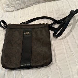 Coach brown and black crossbody bag